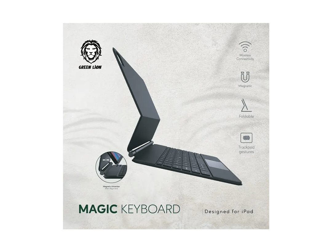 Green Lion Wireless Magic Keyboard for iPad (Arabic/English) 500mAh - Black Green Lion Wireless Magic Keyboard for iPad (Arabic/English) 500mAh - Black